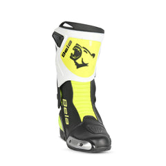 BELA STIVALI MOTO CORSA TURBO TRACK NERO BIANCO GIALLO FLUO 