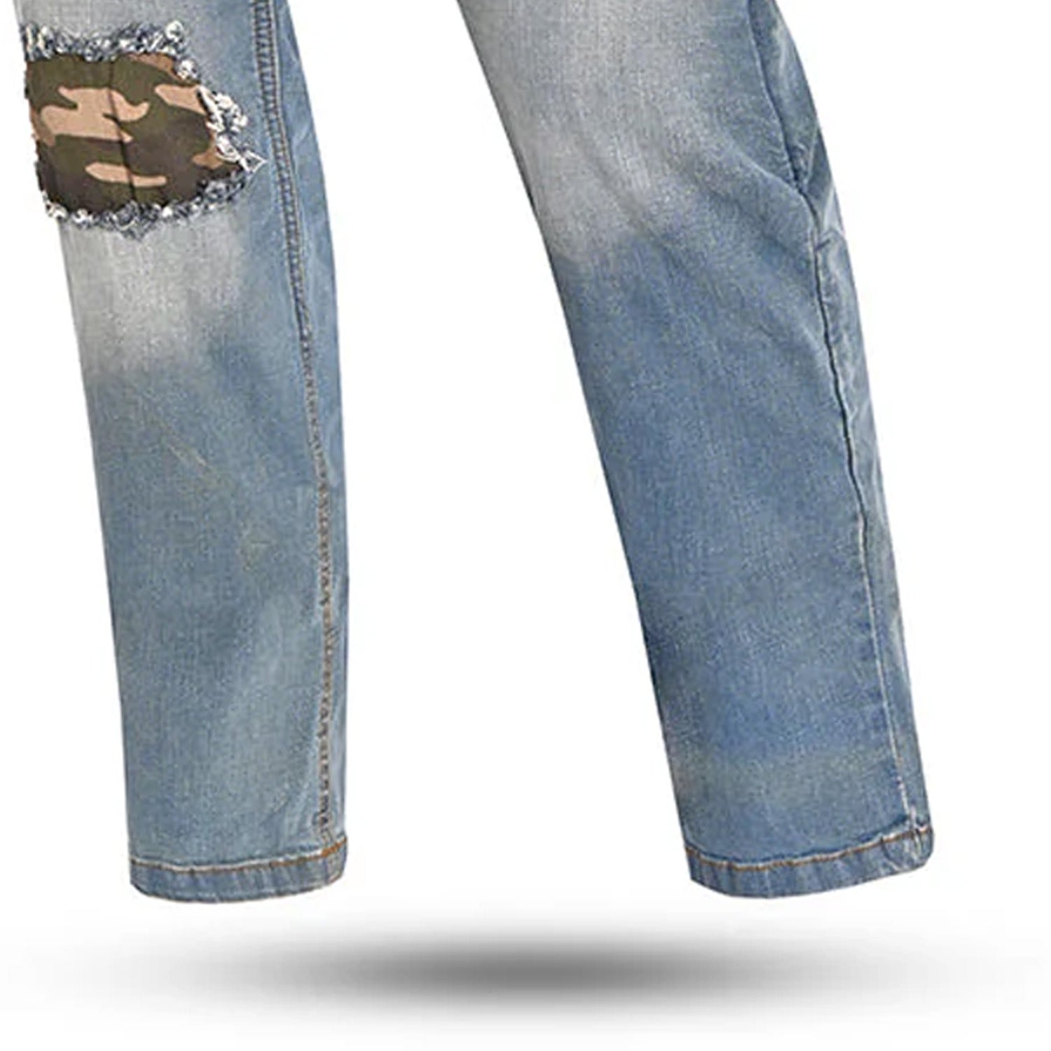 BELA STONE PANTALONI UOMO CAMUFFARE JEANS CHIARO BLU 