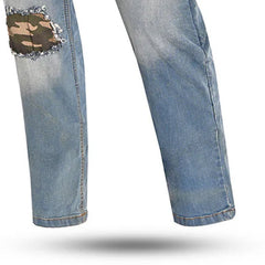BELA STONE PANTALONI UOMO CAMUFFARE JEANS CHIARO BLU 