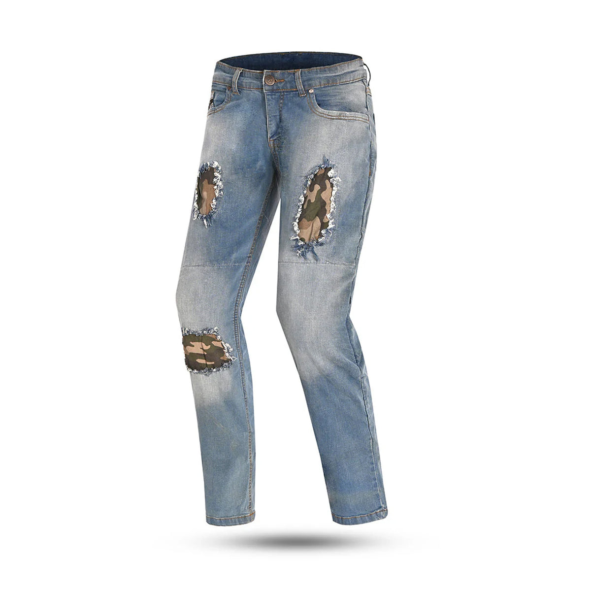 BELA STONE PANTALONI UOMO CAMUFFARE JEANS CHIARO BLU 