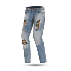 BELA STONE PANTALONI UOMO CAMUFFARE JEANS CHIARO BLU 