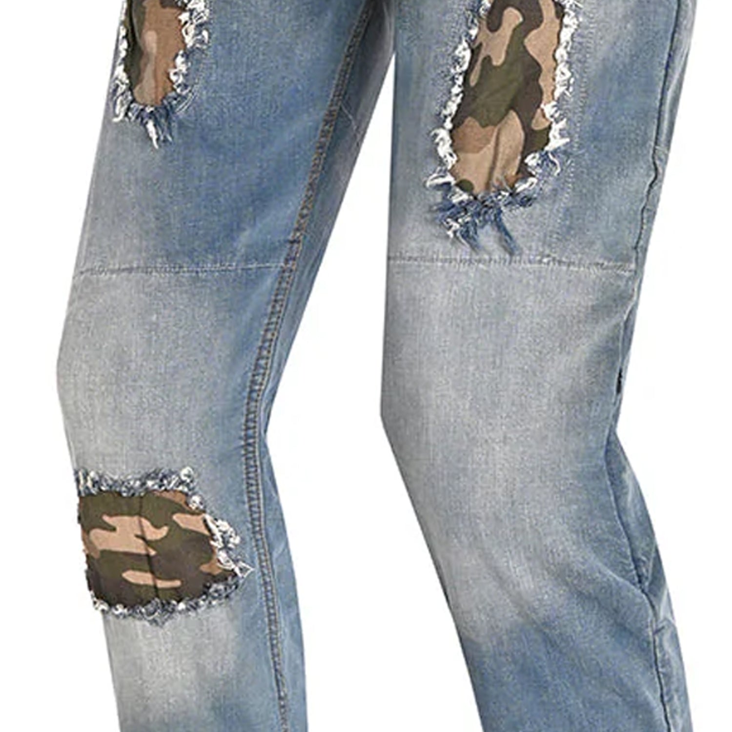 BELA STONE PANTALONI UOMO CAMUFFARE JEANS CHIARO BLU 
