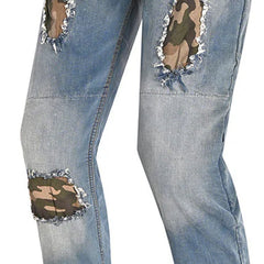 BELA STONE PANTALONI UOMO CAMUFFARE JEANS CHIARO BLU 