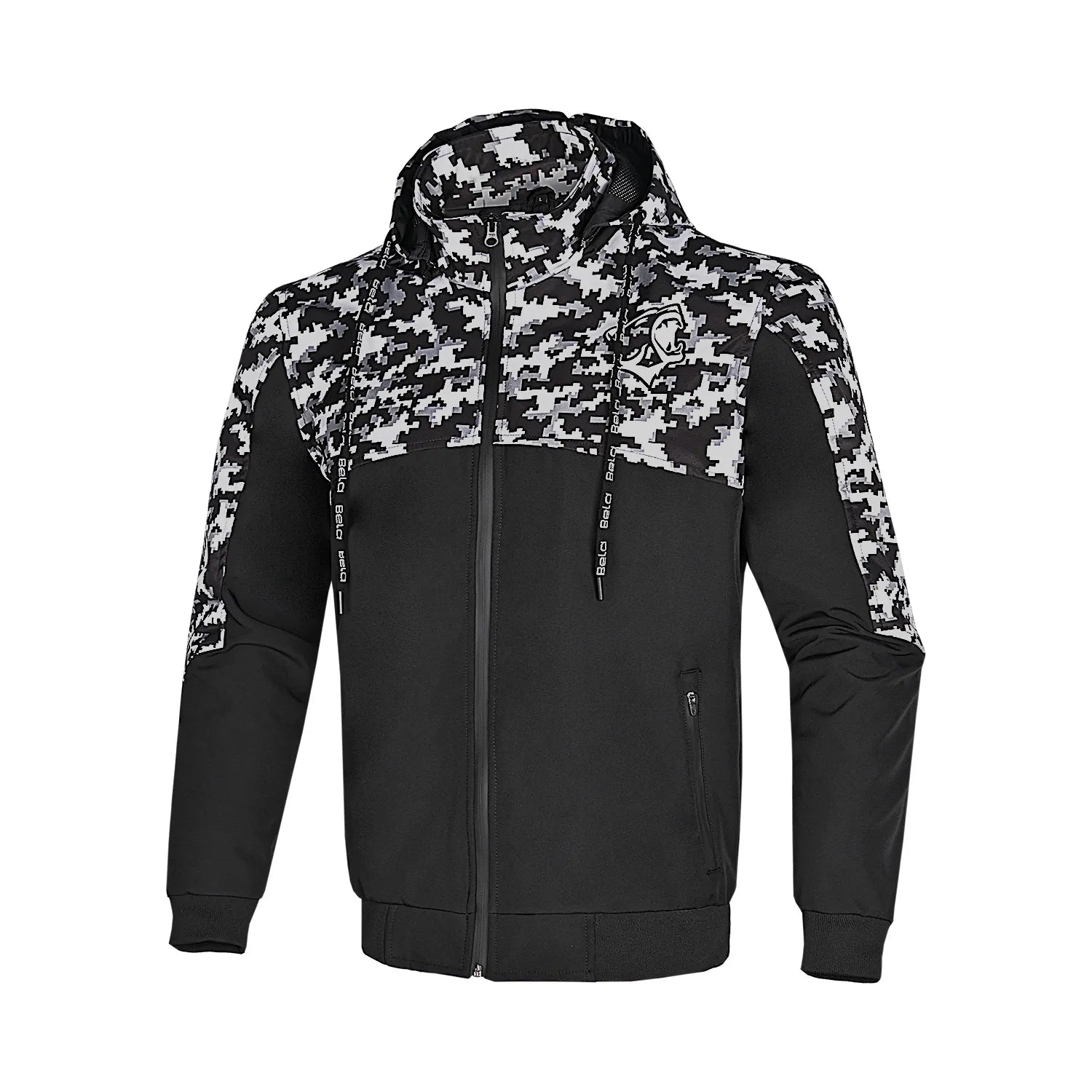 BELA CAMO RUSH HOODIE NERO GRIS OSCURO 