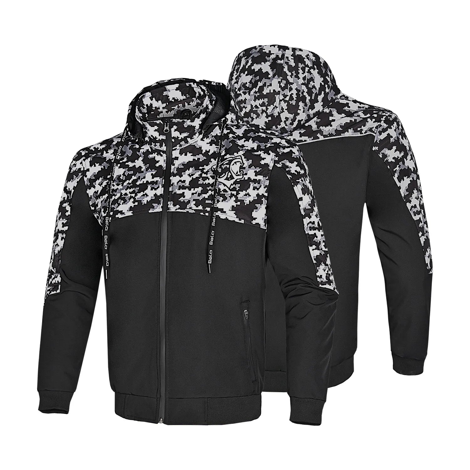 BELA CAMO RUSH HOODIE NERO GRIS OSCURO 