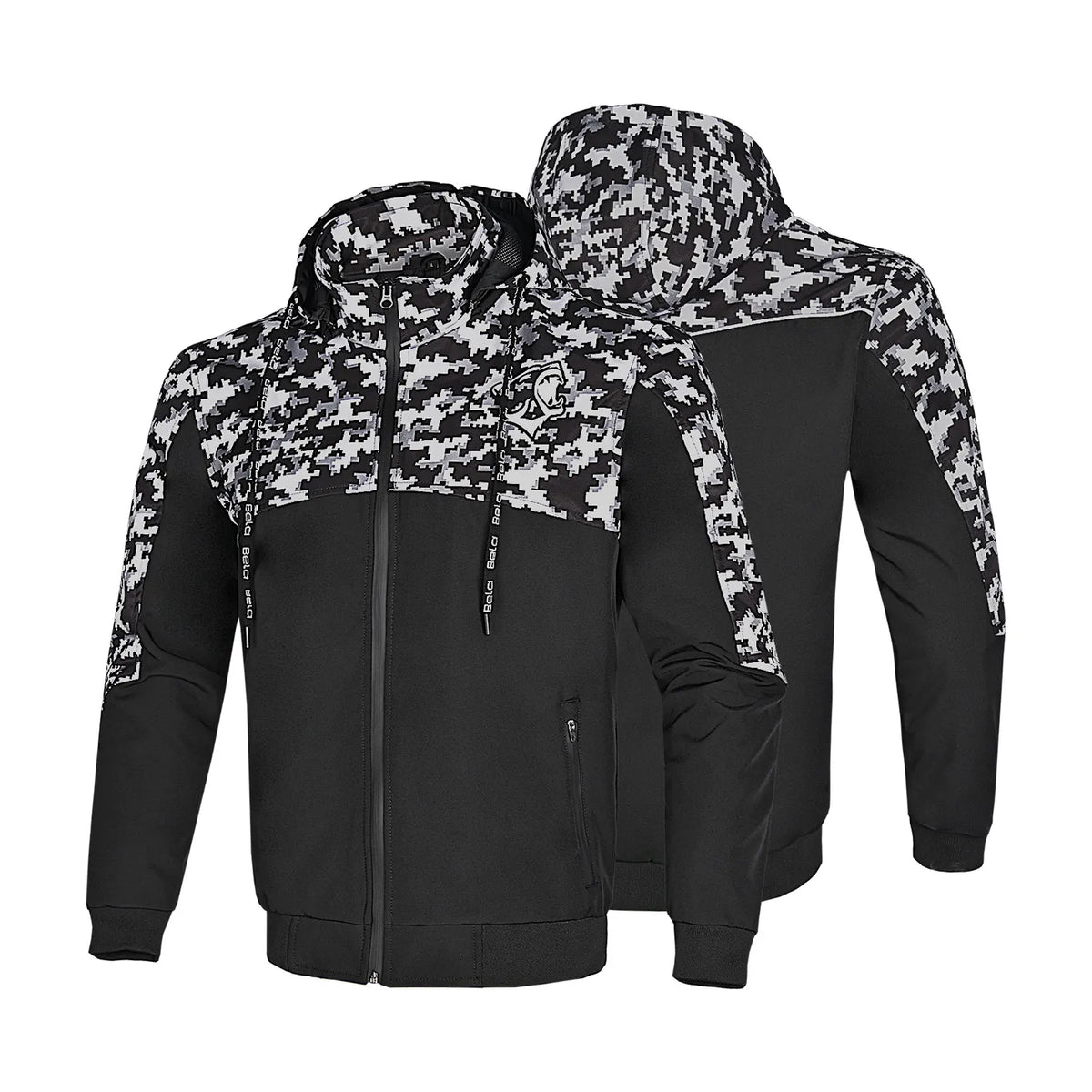 BELA CAMO RUSH HOODIE NERO GRIS OSCURO 