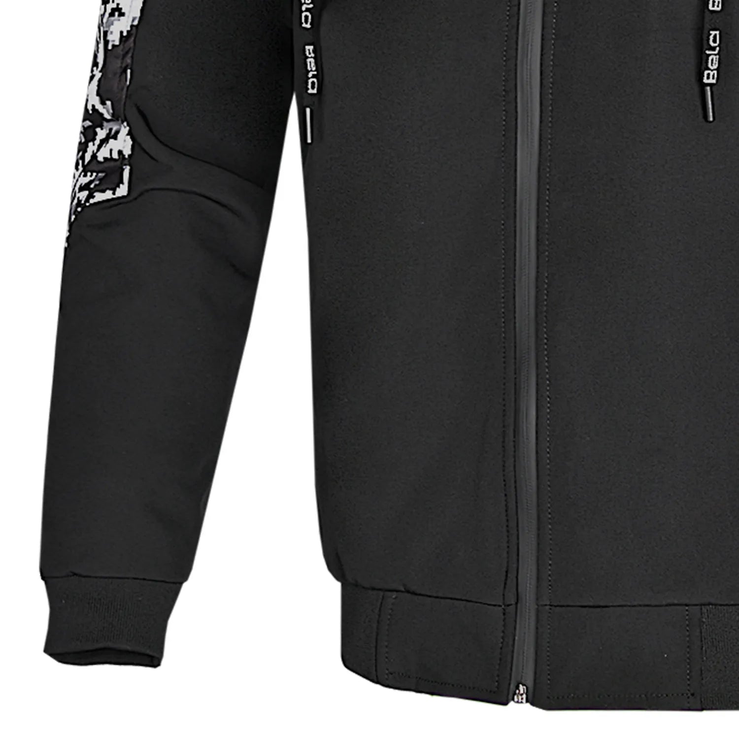 BELA CAMO RUSH HOODIE NERO GRIS OSCURO 