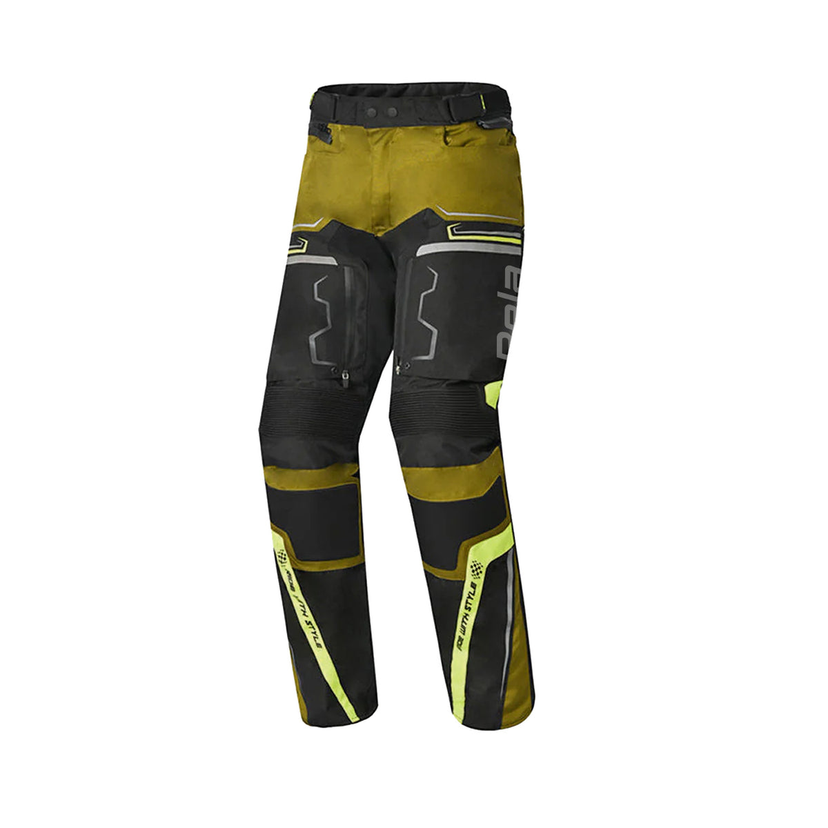 BELA WATSON TESSILE TOURING PANTALONI UOMO NERO MARRONE GIALLO FLUO 