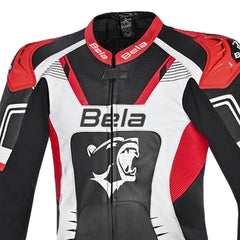 BELA X RACE TUTA IN PELLE 2 PEZZI NERO/BIANCO/ROSSO UOMO 