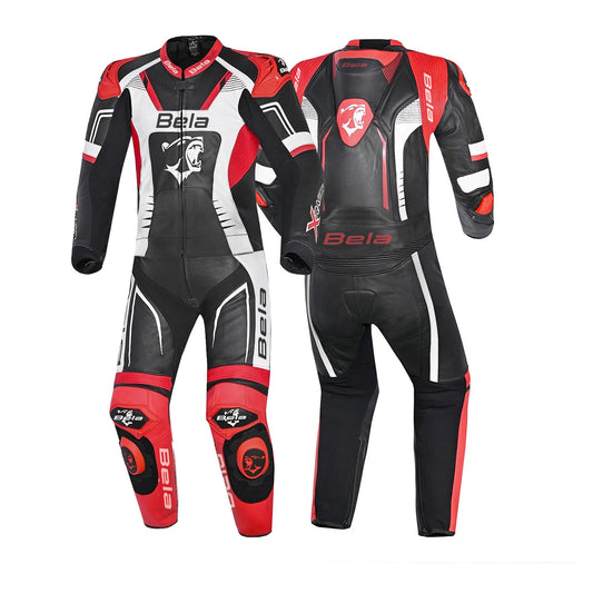 BELA X RACE TUTA IN PELLE 2PC NERO/BIANCO/ROSSO UOMO – Yamoto.it