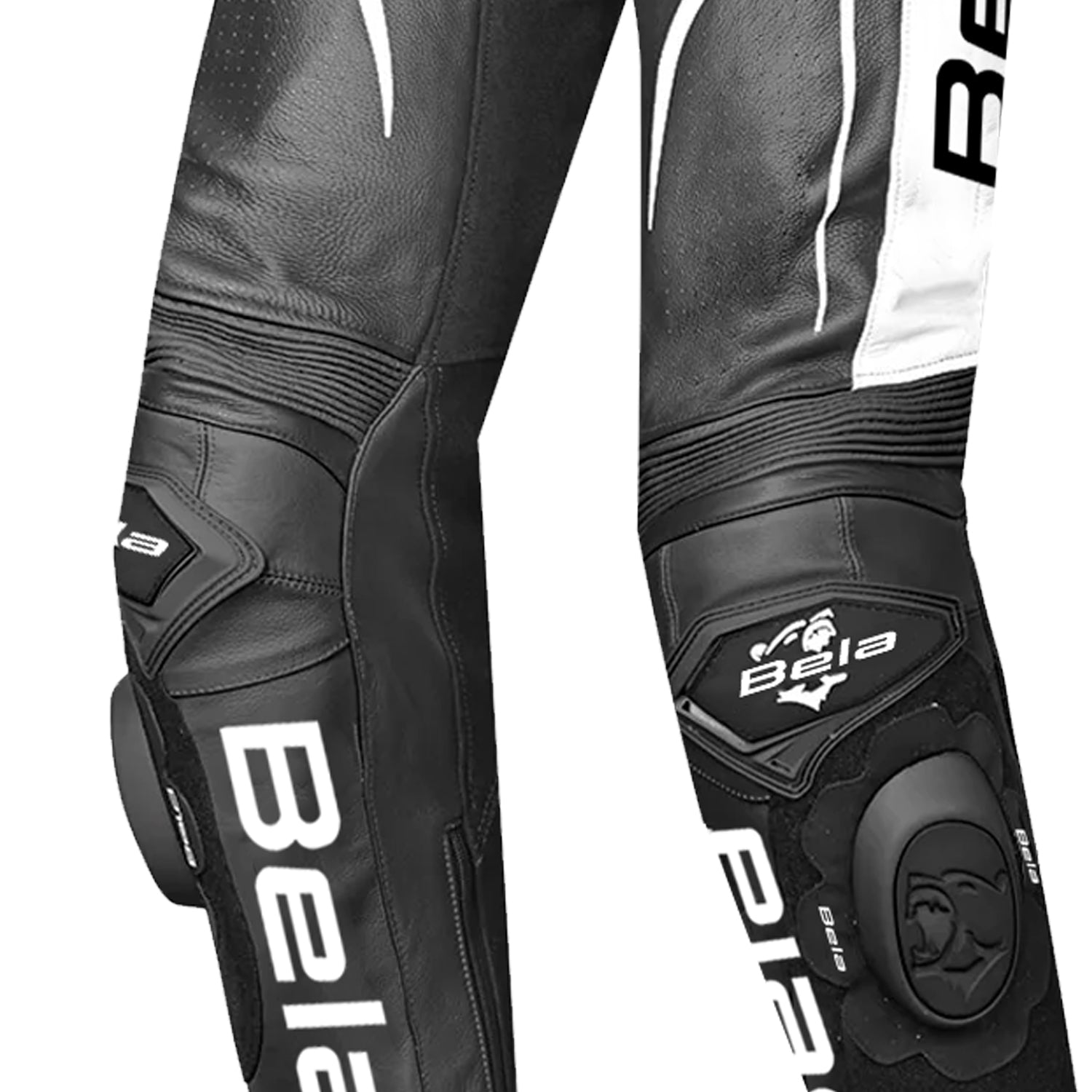 BELA X RACE PANTALONI DONNA IN PELLE NERO/ANTRACITE/BIANCO 