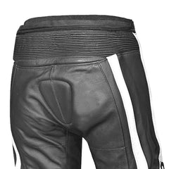 BELA X RACE PANTALONI DONNA IN PELLE NERO/ANTRACITE/BIANCO 