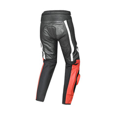 BELA X RACE PANTALONI UOMO MOTO IN PELLE NERO/BIANCO/ROSSO 