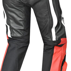 BELA X RACE PANTALONI UOMO MOTO IN PELLE NERO/BIANCO/ROSSO 