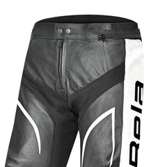 BELA X RACE PELLE PANTALONI UOMO NERO BIANCO VERDE 