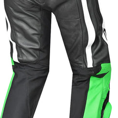 BELA X RACE PELLE PANTALONI UOMO NERO BIANCO VERDE 