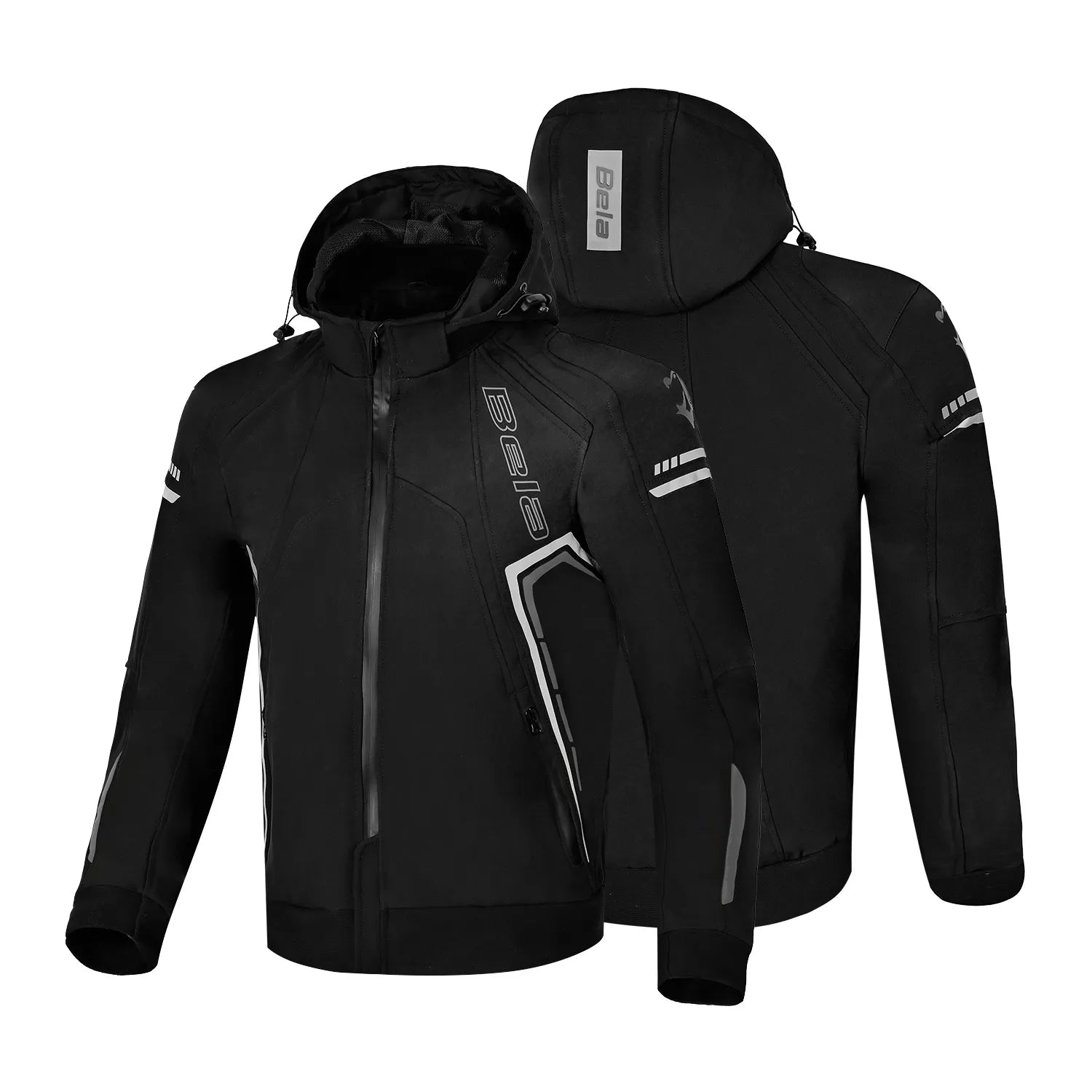 BELA BREEZE GIACCA UOMO SOFTSHELL CAPPUCCIO REMOVIBILE NERO/GRIGIO 