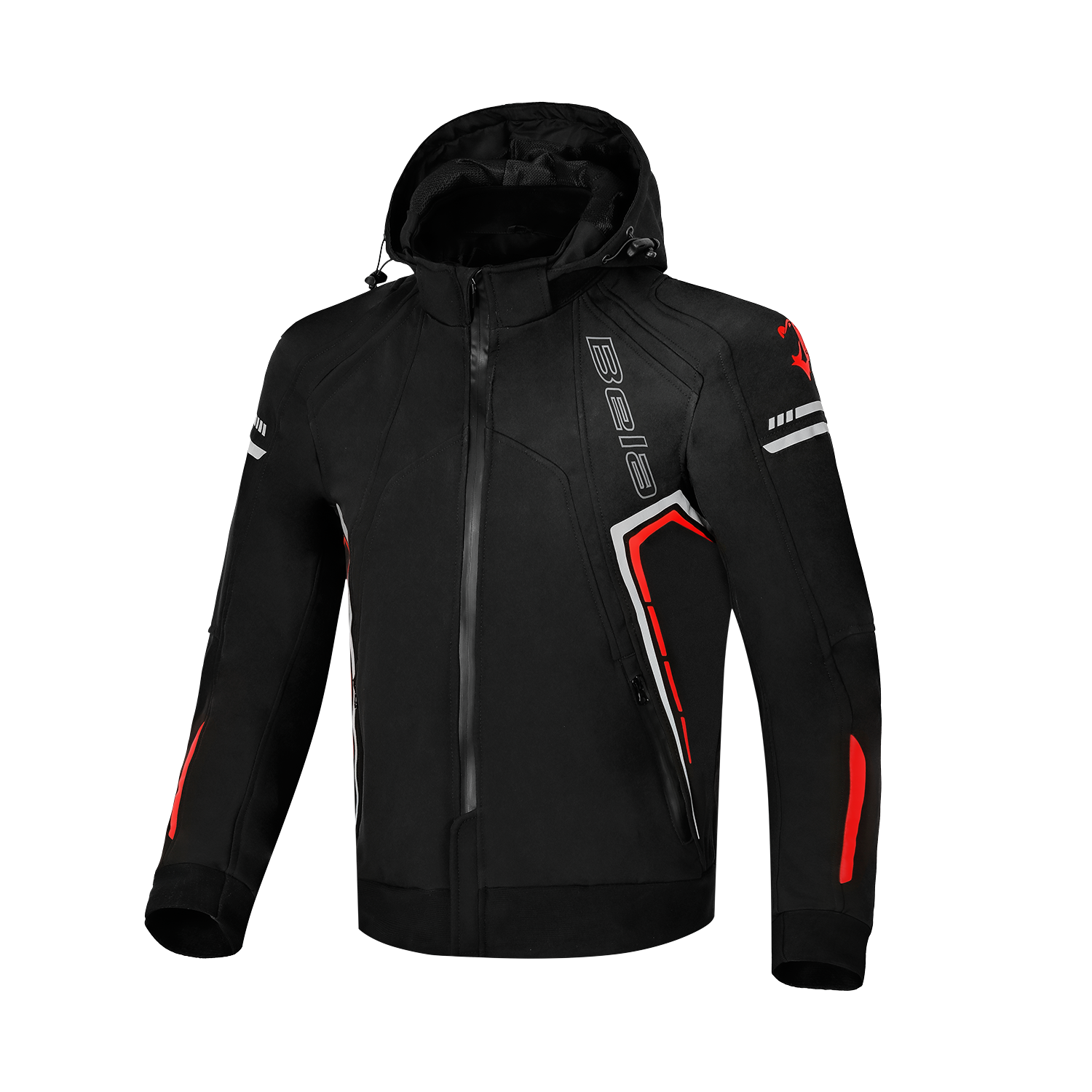BELA BREEZE GIACCA UOMO SOFTSHELL PER CAPPUCCIO REMOVIBILE NERO/ROSSO 