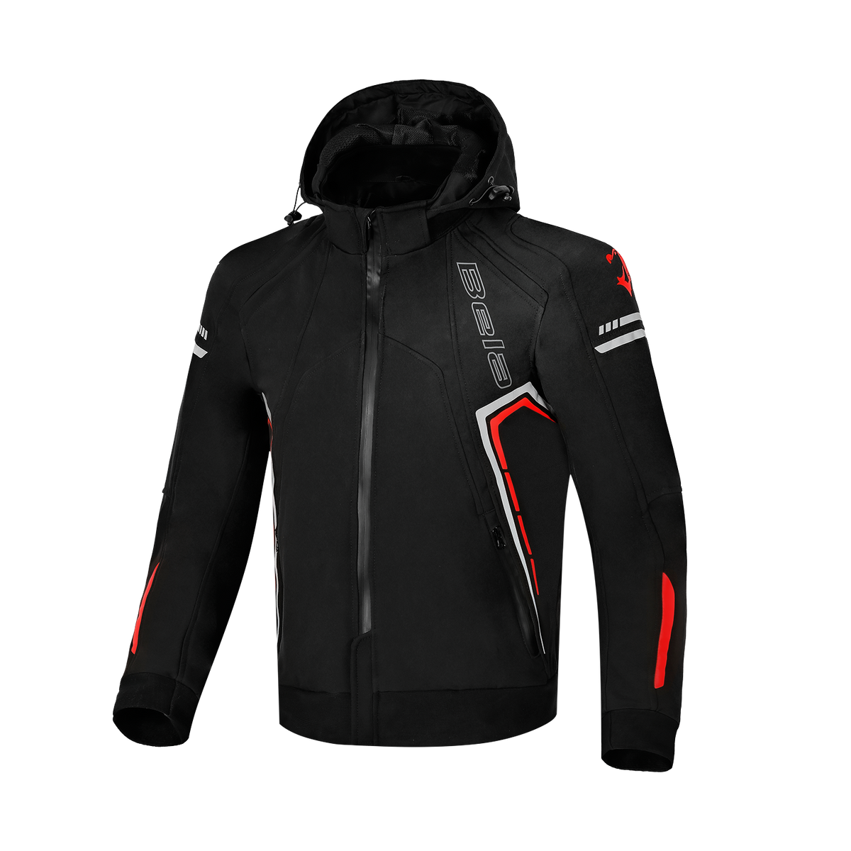 BELA BREEZE GIACCA UOMO SOFTSHELL PER CAPPUCCIO REMOVIBILE NERO/ROSSO 