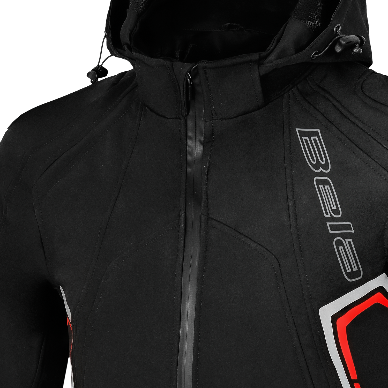 BELA BREEZE GIACCA UOMO SOFTSHELL PER CAPPUCCIO REMOVIBILE NERO/ROSSO 