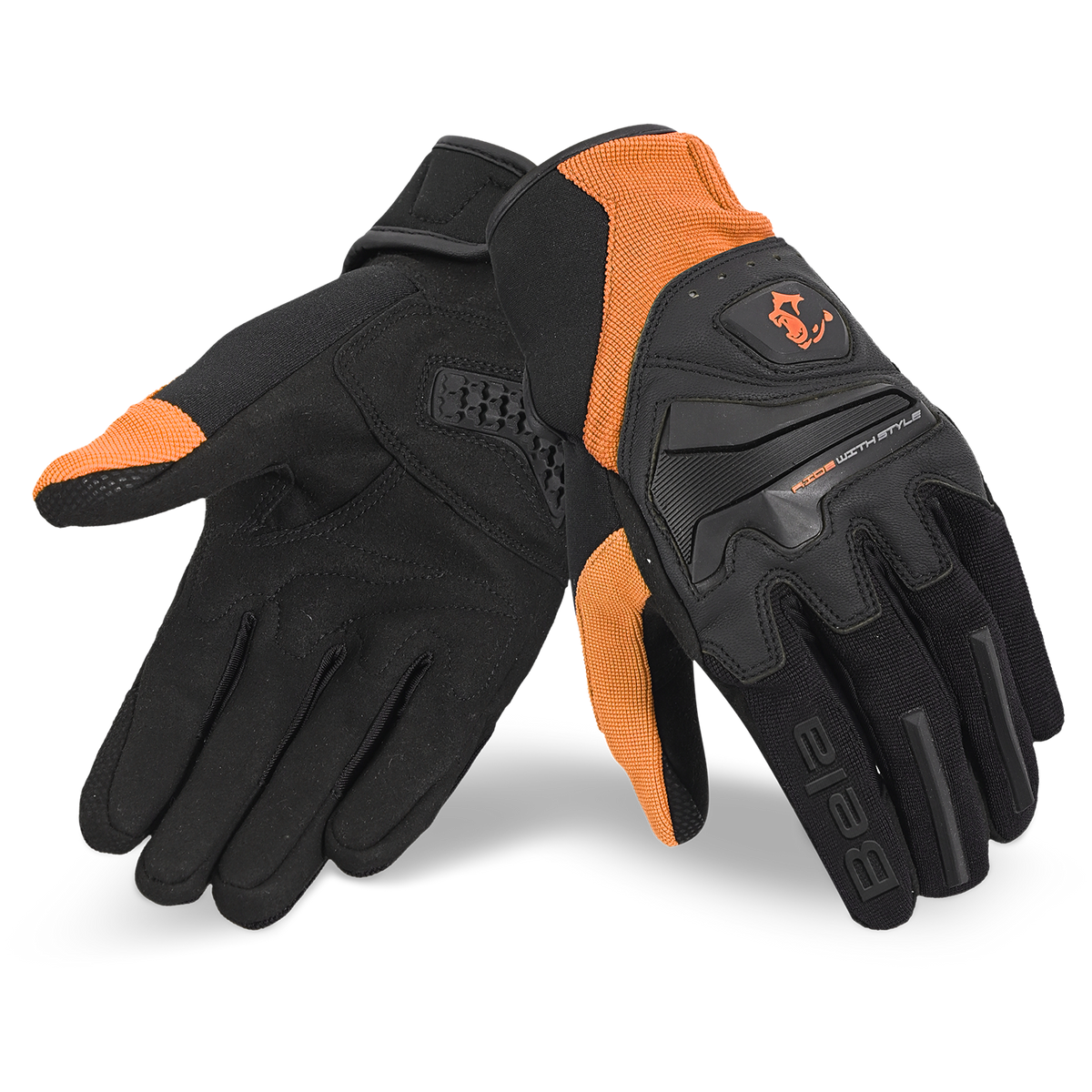 BELA STAR GUANTI DI MOTO UOMO NERO ARANCIA 