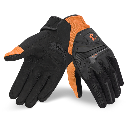 Bela - Guante de tela estrella negro/naranja – Yamoto.it
