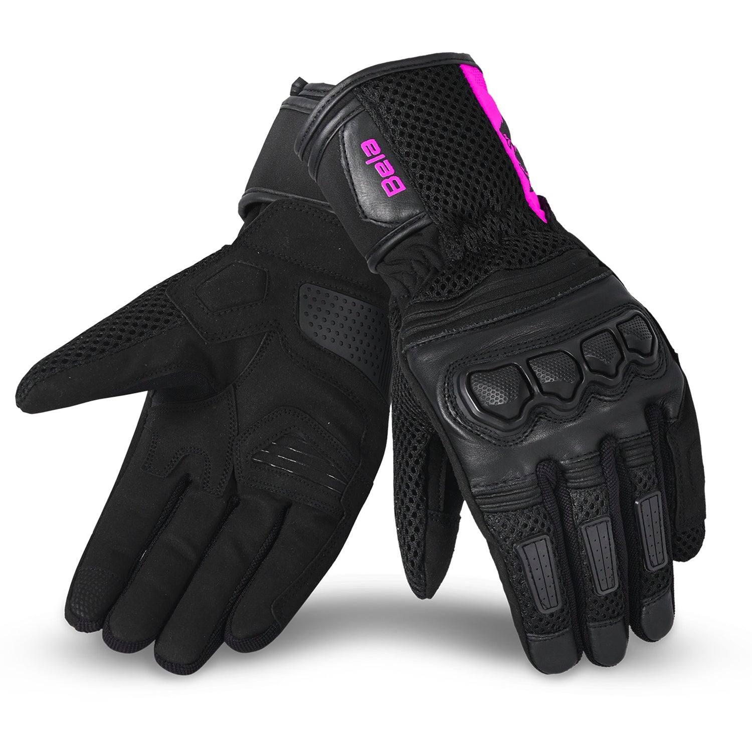 BELA TWIX GUANTI DONNA MOTO NERO ROSA 