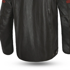BELA GIACCA IN PELLE STARK MARRONE SCURO ROSSO 