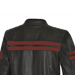 BELA GIACCA IN PELLE STARK MARRONE SCURO ROSSO 