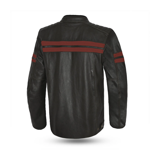 BELA GIACCA IN PELLE STARK MARRONE SCURO ROSSO – Yamoto.it