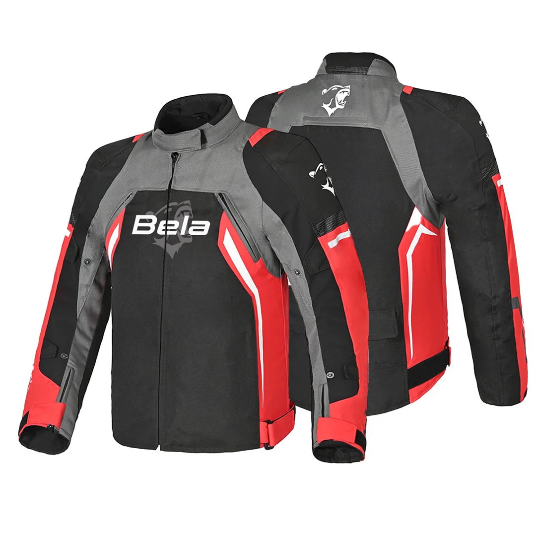 BELA CORDANIEL GIACCA MOTO NERA SCURO GRIGIO ROSSO 