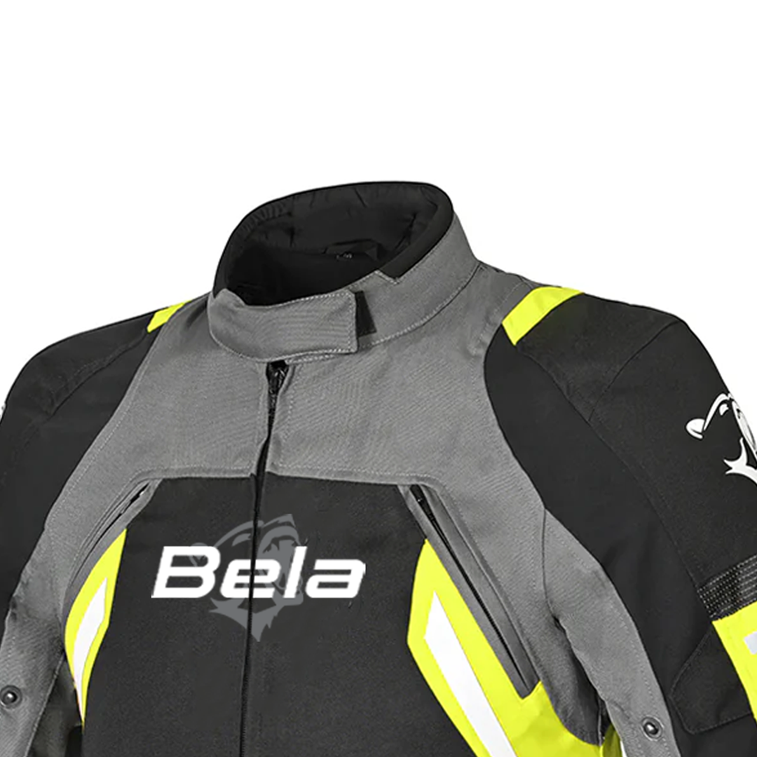 BELA CORDANIEL GIACCA MOTO NERA/GRIGIO SCURO/FLUOR GIALLO 