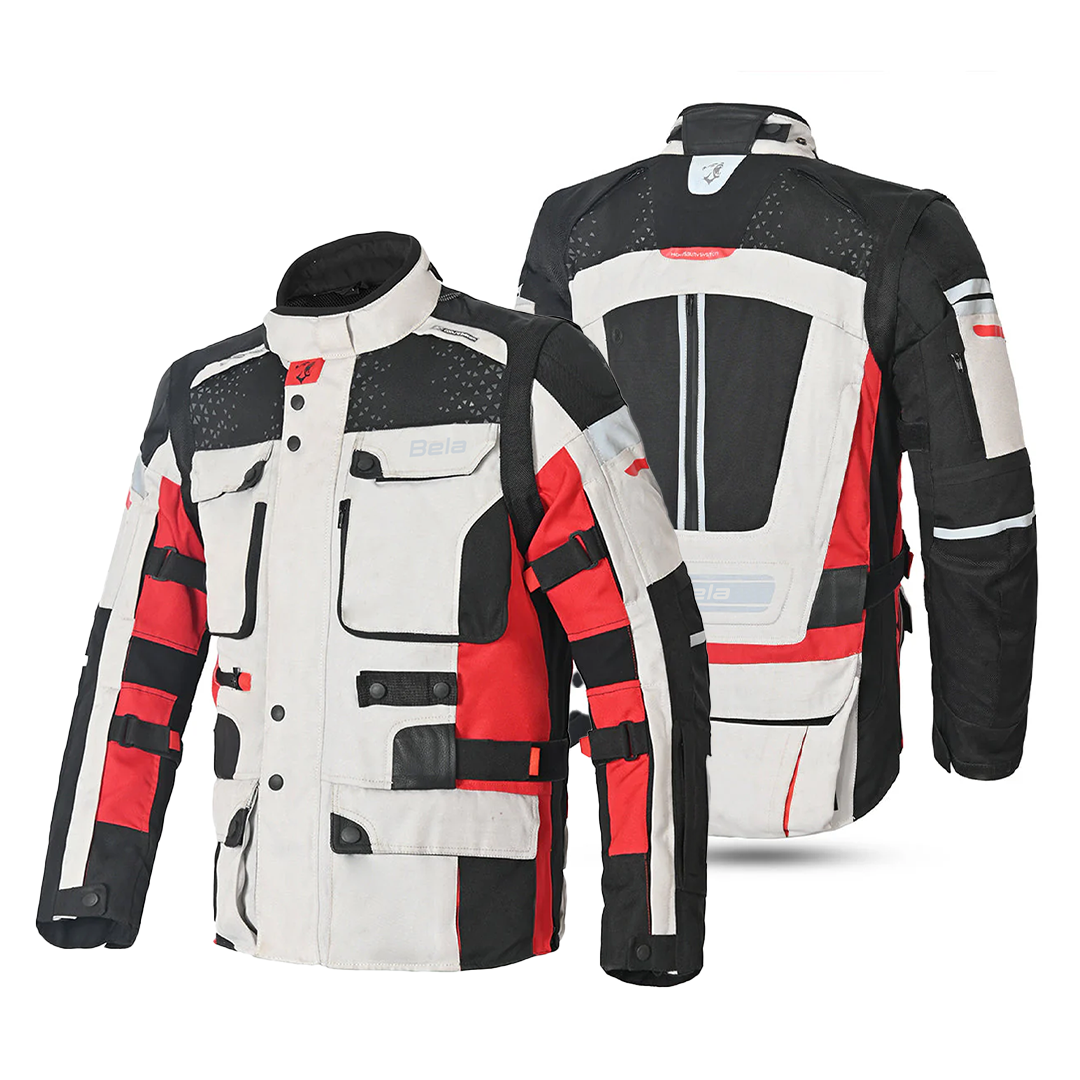 BELA CROSSROAD EXTREME WP GIACCA UOMO MOTO GRIGIO GHIACCIO ROSSO 