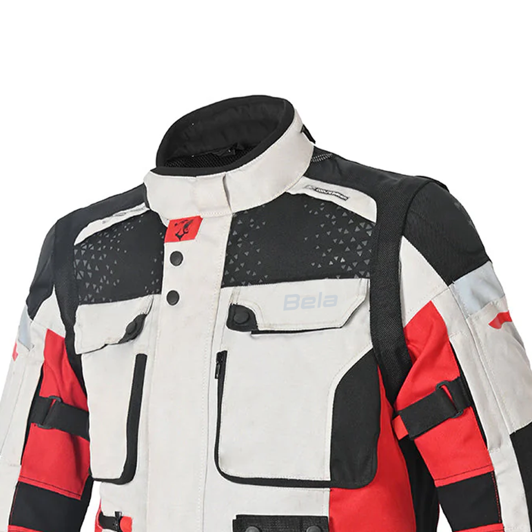 BELA CROSSROAD EXTREME WP GIACCA UOMO MOTO GRIGIO GHIACCIO ROSSO 