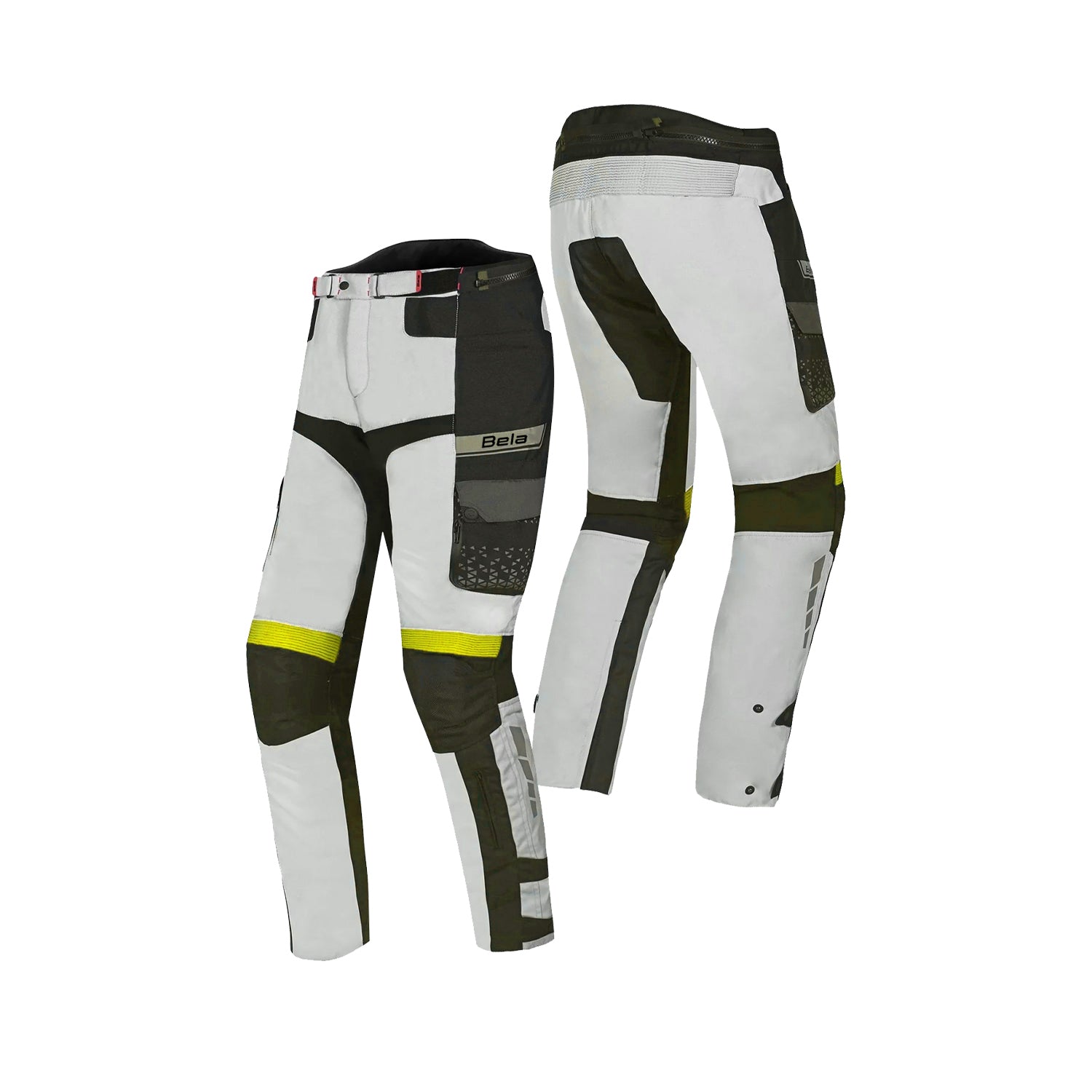 BELA CROSSROAD EXTREME WP PANTALONI UOMO MOTO TESSUTO GHIACCIO GRIGIO GIALLO FLUO 