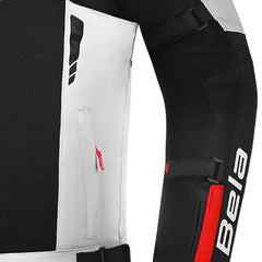 BELA SPRINTER GIACCA DI MOTO DUE STRATI UOMO NERO GHIACCIO ROSSO 