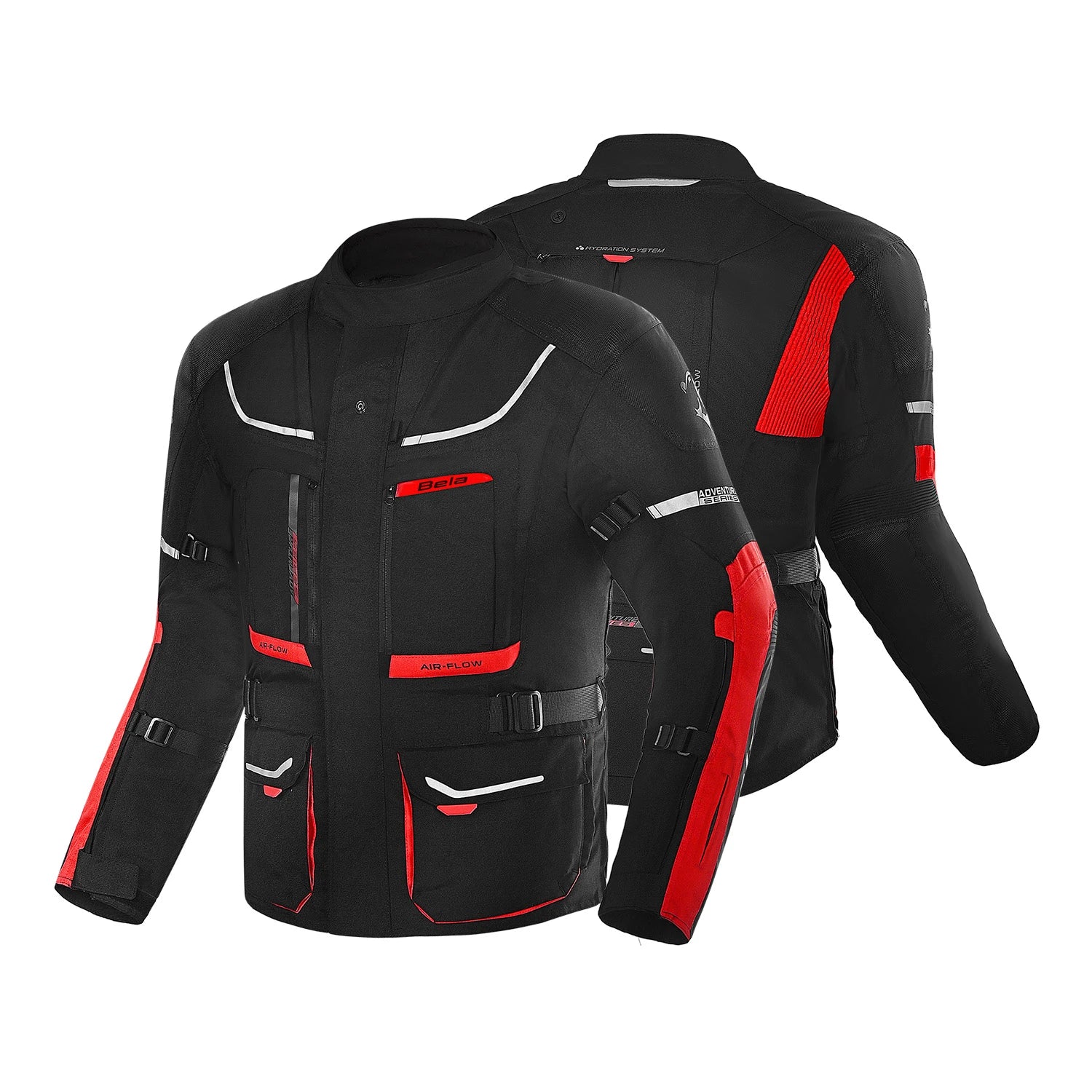 BELA TRANSFORMER 3 IN 1 GIACCA DI MOTO TURISMO NERO ROSSO 