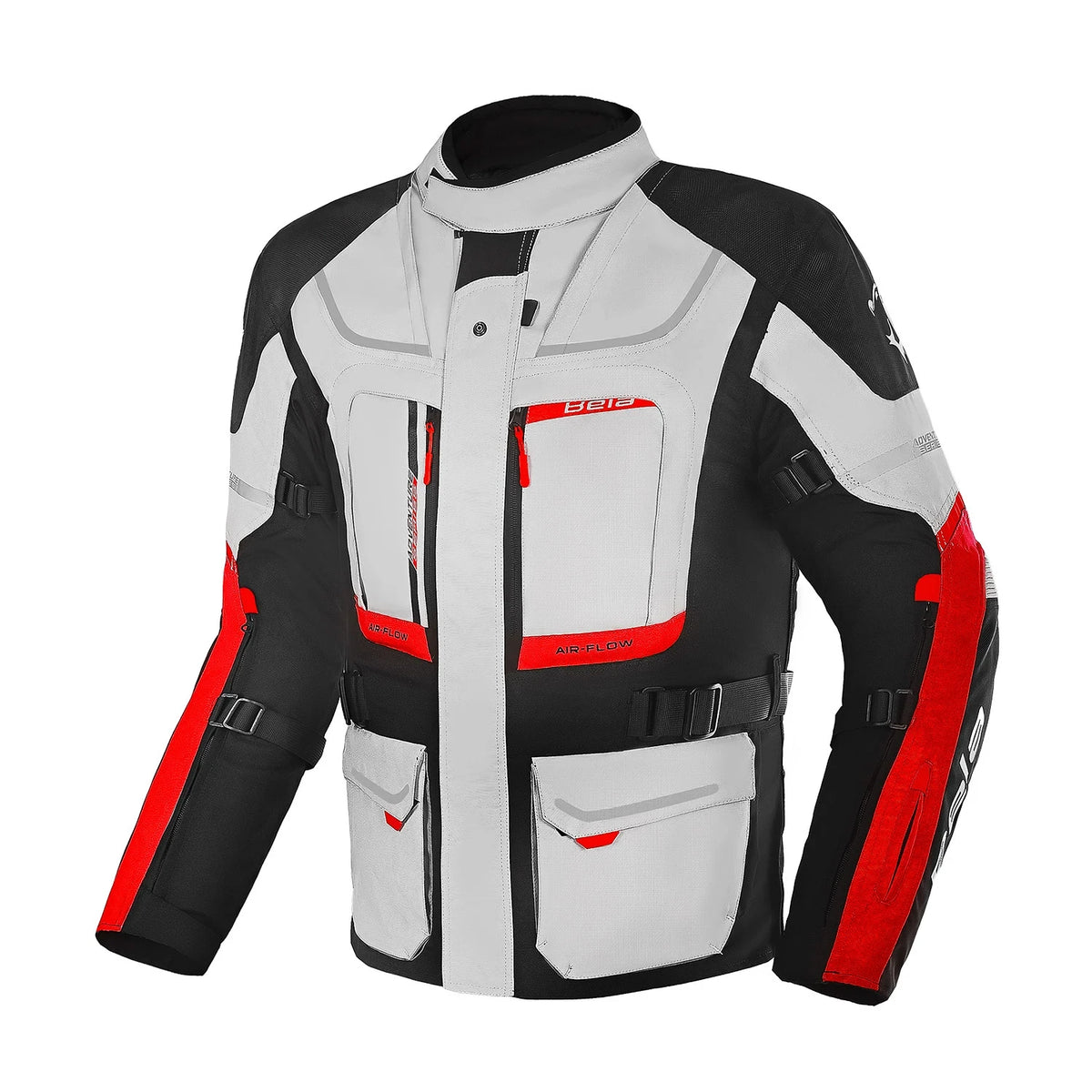 BELA TRANSFORMER 3IN1 GIACCA DI MOTO TURISMO GRIGIO NERO ROSSO 