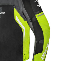 BELA CORDANIEL GIACCA DI MOTO NERO GRIGIO BUIO GIALLO FLUOR 