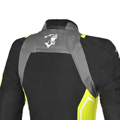 BELA ELANUR CHAQUETA DE MOTO MUJER NEGRO ANTRACITA AMARILLO FLOU 