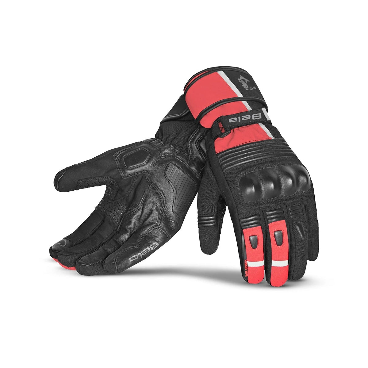 BELA Guante Piel Ice Winter Lady WP Negro/Rojo 