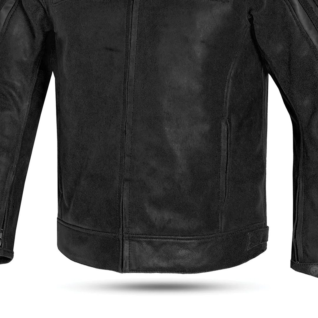 BELA NIGHT HAWK GIACCA MOTO IN PELLE NERO GRIGIO 