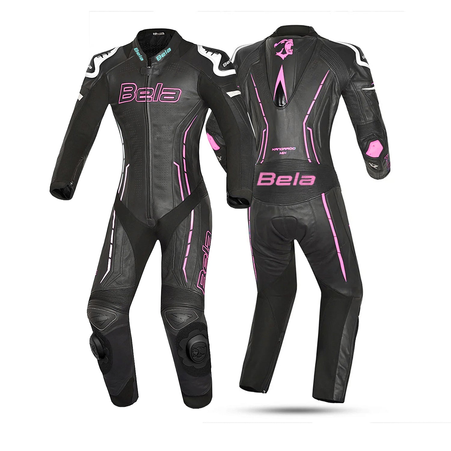 BELA ROCKET 1PC TUTA DONNA PELLE CANGURO MIX NERO ROSA 