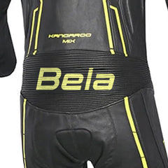 BELA ROCKET 1PC TUTA UOMO PELLE CANGURO MIX NERO GIALLO 