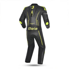 BELA ROCKET 1PC TUTA UOMO PELLE CANGURO MIX NERO GIALLO 