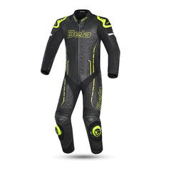 BELA ROCKET 1PC TUTA UOMO PELLE CANGURO MIX NERO GIALLO 