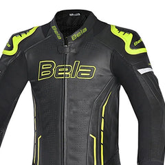 BELA ROCKET 1PC TUTA UOMO PELLE CANGURO MIX NERO GIALLO 