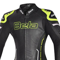 BELA ROCKET 2PC TUTA DONNA IN PELLE CANGURO MIX NERO GIALLO 