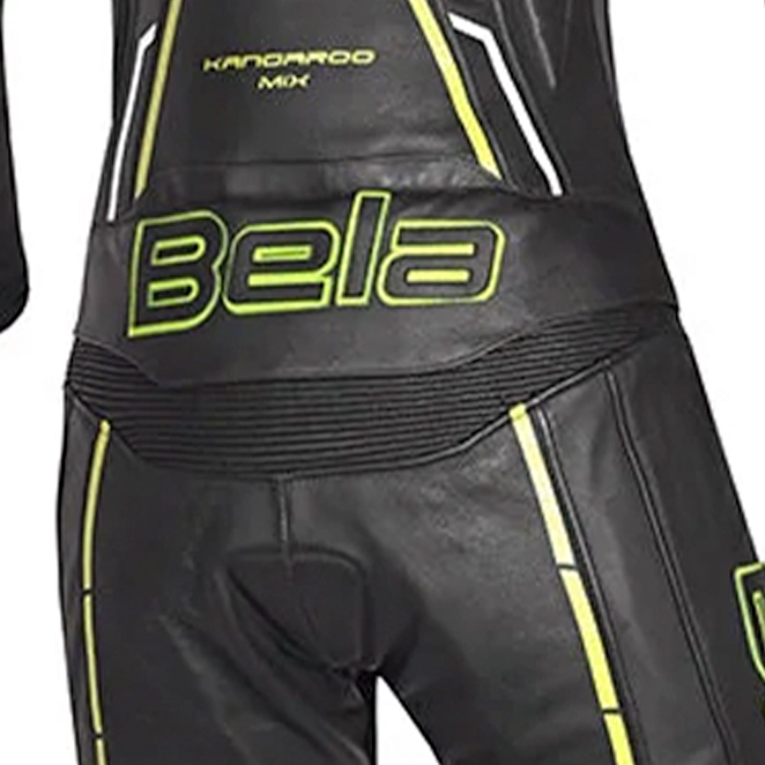 BELA ROCKET 2PC TUTA DONNA IN PELLE CANGURO MIX NERO GIALLO 