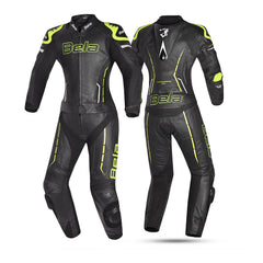 BELA ROCKET 2PC TUTA DONNA IN PELLE CANGURO MIX NERO GIALLO 
